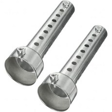 오토바이 배기 소음기 모터바이크 머플러 배플 2PCS 실버 60mm/2.36인치 삽입 가능, Silver/45mm/1.77 inch