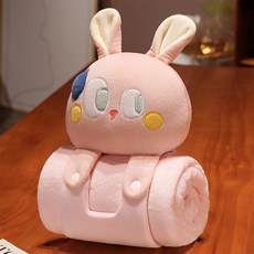 난네난네 캐릭터 쿠션겸용 무릎담요 귀여운 인형 담요 낮잠베개 사무실 겨울 방한 담요