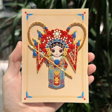 京劇臉譜金屬冰箱貼戲曲國粹傳統文化穆桂英磁吸旅行紀念品, 穆桂英戲曲冰箱貼