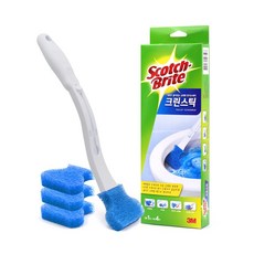 3M 변기청소용 크린스틱 핸들 1입+리필 4입, 블루, 1개