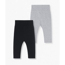 무신사 스탠다드 MUSINSA STANDARD KIDS 베이비 배앓이방지 레깅스 2팩 [블랙/멜란지 그레이] MKEUB0Z05-45 418450