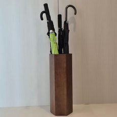 큰나무 가정 소형 사업장 인테리어 원목 육각우산꽂이, 헤이즐넛, 1개