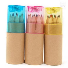 슈퍼피그디자인 12색 색연필 연필깎이세트 행사용 색연필