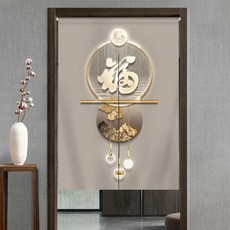 高顏值門簾 臥室隔斷簾 玄關遮擋布藝簾子 廚房衛生間簾, 金福祥瑞,0cmx高120cm（默認對開收藏送杆）