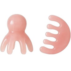 GLOWSHA 1+1 문어괄사 빗 괄사마사지기 두피마사지 두피괄사 2종세트 혼합색상 1세트, 1개