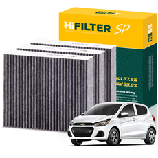 하이필터 쉐보레 스파크 활성탄 자동차 에어컨필터, 3개, 더 뉴 스파크 (4세대 M400) HI-H008