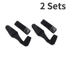 2Pcs 낚싯대 팁 상단 덮개 확장 가능한 네오프렌 낚싯대 팁 가드 보호대 + 막대 넥타이 벨트 낚시 태클 액세서리, 검은색
