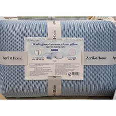 26년 에이프릴엣홈 냉감매쉬 메모리폼 베개, 블루