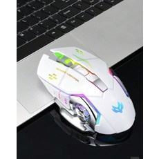 無線2.4G Type-C充電遊戲滑鼠, 白色, g