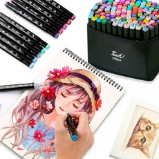120색 애니매이션 체색 미술시간 g2 미술펜 색칠펜, 마카펜-120색
