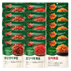 비비고 반찬(무말랭이5+오징어채볶음5+김치볶음5), 1세트, 1.225kg