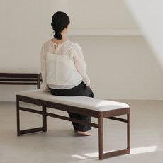 40피트 모네 러버 원목 카페 인테리어 쿠션 벤치 2인용, 1400/1600테이블용 (1100), 월넛