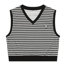 자가드 프린트 베스트 23B3763