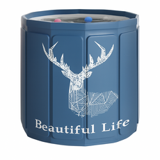 好的家居 免安裝泡澡桶 折疊澡盆 保溫沐浴桶 收納浴缸 折疊浴缸 泡澡盆, 1個, 麋鹿藍