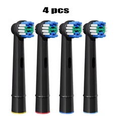 4/8/12/16개 교체용 칫솔 헤드 오랄-비 브라운 전문 호환 가능 브러시, 02 4 PCS black