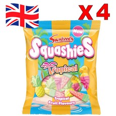 4개 스위즐즈 스쿼시즈 트로피컬 젤리 Swizzels Squashies Tropical Flavour