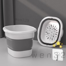 可折疊足浴盆 家用收納簡易按摩養生過小腿保溫便攜洗腳盆, 1個, 摺疊按壓【晴甜白】升級加厚,緩解疲勞【足浴包】30包(沒有桶）