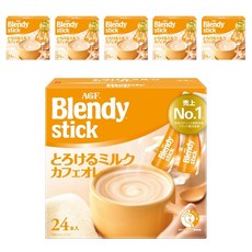 AGF Blendy 即溶牛奶咖啡歐蕾隨身包, 9.3g, 24條, 6盒