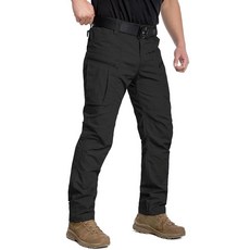 CARWORNIC 남성용 립스톱 방수 카고 전술 바지 경량 통기성 EDC 아웃도어 하이킹 작업 바지 8포켓 카키 36 x 30