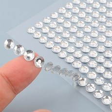 업위드 큐빅 스티커 다꾸스티커 큐빅장식 크리스탈비즈스티커, 빨간색