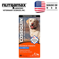 뉴트라맥스 코세퀸 조인트 헬스 반려견관절보조제 MSM 글루코사민 콘드로이친 히알루론산 60츄어블, 60정, 뼈/관절강화, 1개