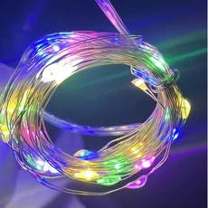 5M 10M USB LED 문자열 조명 DC 실버 와이어 갈 랜드 빛 방수 요정 크리스마스 웨딩 파티 장식, 07 RGB, 06 5m-By USB, 1개