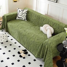 羽毛紋雪尼爾沙發蓋毯, 抹茶綠,90x180