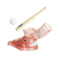 피칭 머신 야구 트레이너 자동 피칭 볼 머신 장난감 야구 연습 피칭 세트 실내용, 분홍색, PP, 1개