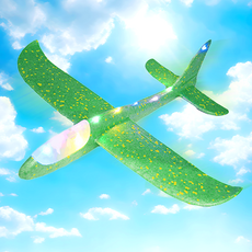 LED 스티로폼 에어 글라이더 비행기 장난감 행글라이더 캠핑장놀이 공원 동력, LED비행기(초록) 1P, 1개, 초록