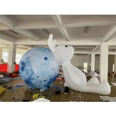 대형 달 조명 에어벌룬 인테리어 2m 풍선 조형물 야외 2M 토끼, 1개, 5x3m 옥토끼 달 조명+팬 포함