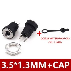 10 50PCS 022B 5x2 플러그 소켓 패널 1mm 커넥터 5x1 마운트 전원 공급, 3 5mm with cap