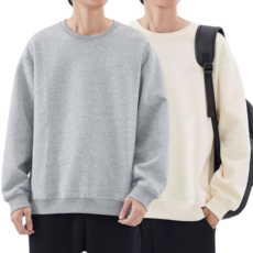 1+1 남자 면 맨투맨 데일리 빅사이즈 남여공용 긴팔티 티셔츠