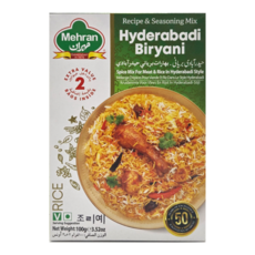 Mehran Hyderabadi Biryani Masala Authentic Spice Mix 메란 하이데라바디 비리야니 마살라 - 하이데라바드 스타일 비리야니를 위한 정통 향신료, 1개, 100g