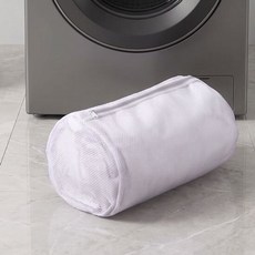 다용도 의류 세탁망 보풀 엉킴 방지 옷감 보호 촘촘 망사 메쉬 빨래망 원통형, 1개, 화이트