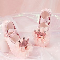 달콩슈 여아용 발레화 새틴 왕관 쉬폰 리본 발레슈즈 DBS315