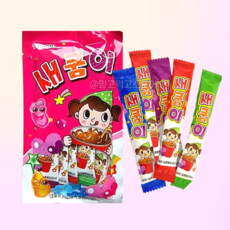 새쿰이 새콤달콤한 콜라 포도 딸기 오렌지맛 츄잉 캔디 스틱 카라멜, 25g, 10개