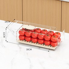 食品級抽屜式冰箱保鮮盒 冷凍適用 廚房蔬菜水果食材分裝整理收納盒, 1個, 如圖