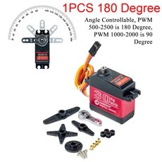 [누리공구]Dsservo DS3230 Pro 30kg 디지털 서보 모터 고토크 180/270도 방수 IP66 25T 암 RC 자동차 크롤, 06 1PCS 180 Degree