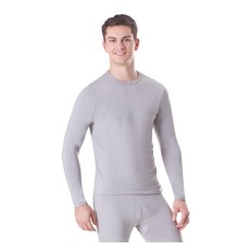 Rocky 남성용 보온 셔츠 긴소매 베이스 레이어 탑 따뜻한 플리스 안감 롱 존스 속옷 추운 날씨/스키 헤더 그레이. 3XL_117535