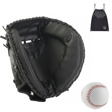 VITALO 캐치메이트 포수 글러브 야구 베이스볼 글러브 우투용 포수미트 야구공 세트 (PGN짐쌕가방 지급), 1세트, OB_올블랙