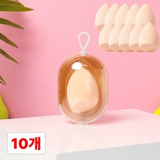 별오점 메이크업 파운데이션 물방울 쿠션 퍼프 스펀지 10개 케이스1개, 1세트, 스킨