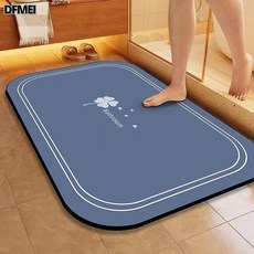 DFMEI 簡約吸水防滑腳墊入戶玄關門墊, 1個, Bathroom—灰藍色
