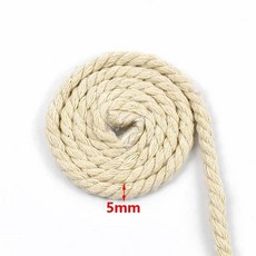 베이지색 면로프 크로셰 가방용 가닥 꼬임 마크라메 끈 의류용 로프 바느질 공예 재료, 1개, 1. White-5mm