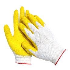 DK KC 인증 황코팅 50켤레 고급개별포장 13게이지 반코팅 올풀림방지 오버록, 노랑, 50개