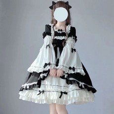 妖姬服飾 洛麗塔連衣裙 白夜極光款 可拆卸姬袖設計
