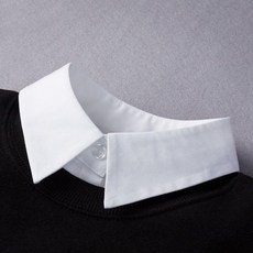 娃娃領假領 蕾絲裝飾領子, 1個, 方領   白色
