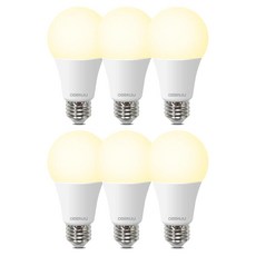 DEGNJU A19 LED 전구 100와트 상당 LED 전구 소프트 화이트 2700K 1500루멘 E26 표준 베이스 조도 조절 가능 침실 거실 홈 오피스용 13W, 6 Pack, 100와트-소프트 화이트