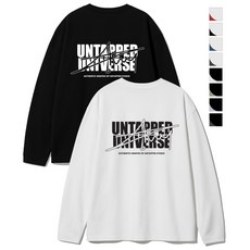 UNTAPPED STUDIO 타이포그래피 아트웍 오버핏 긴팔 티셔츠 8Color 275890