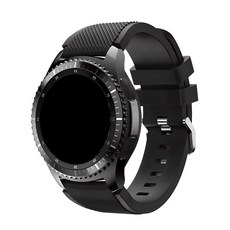 갤럭시 프론티어/기어S3/워치3 22mm 우레탄 스포츠 스트랩 (45/46mm 호환 가능), 블랙 45/46mm 호환 가능, 1개