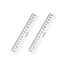 델리 누사인 ABS 눈금 자 15cm, 화이트, 2개